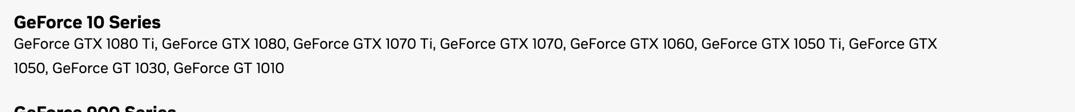 Список моделей драйвера NVIDIA 582.78 для настольных видеокарт: в группе GeForce 10 Series GTX 1080 Ti, 1080, 1070 Ti, 1070, 1060, 1050 Ti, 1050, GT 1030 и GT 1010. Снято 30 сентября 2026