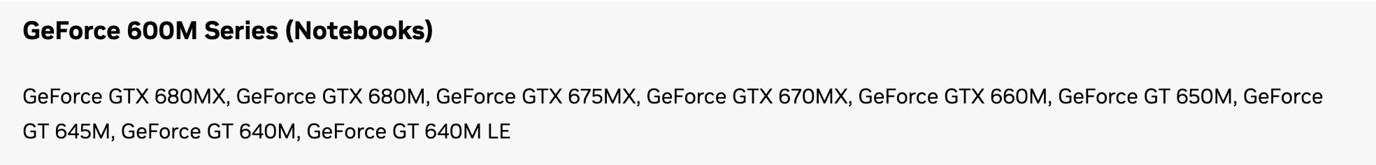 Список поддерживаемых продуктов драйвера 425.31: в серии GeForce 600M для ноутбуков перечислена GT 640M LE. Снято 3 октября 2026