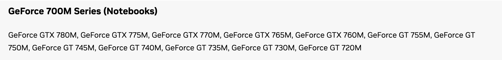Список поддерживаемых продуктов драйвера 425.31: в серии GeForce 700M для ноутбуков перечислена GT 730M. Снято 3 октября 2026